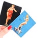 SALE - Pin Up Girl Card Lot - Original 1940s Earl Moran & Gil Elvgren Vintage Ephemera / Bathroom Scale Scene