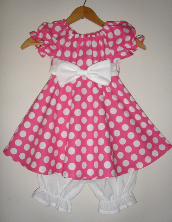 minnie mouse pink polka dot dress