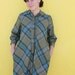 1950's. plaid. shirt dress. turquoise. forrest green. plus size. vintage dress. Sz l/xl.