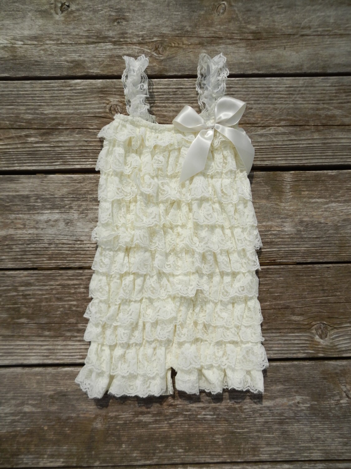 Ivory Petti Romper Lace Romper Baby Romper by LauraBethCreations