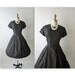 50's Black Cocktail Dress // Vintage 1950's Black Cocktail Party Audrey LBD Dress S M