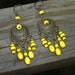 SALE-Yellow chandeliers, bright, vintage, gypsy style, hippie, Bohemian, fashion, antique brass, festival, handmade, EARRINGS, gift idea