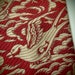 Vintage Mens Necktie Wide Gold and Burgundy Tie with Swallows