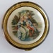 Vintage Compact with Mirror - Porcelain with Courting 1790s Couple - Cosmetic Accessory
