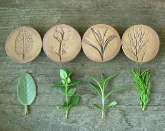 Stoneware Herb Magnets- set of 4