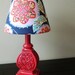Modern Floral - Red and Navy - Lamp - OOAK