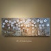 ORIGINAL 48x18 White Flower Abstract Painting tan Floral Impasto Landscape Artwork Textured Modern Contemporary art by OTO