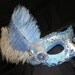 Shades of Blue and Silver Feather Masquerade Mask