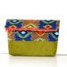 foldover clutch in bold colors / boho / summer fashion / green suede
