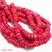 Red Bamboo Coral Beads, Rondelle, Heishi, Smooth, 11-12mm, Large, Full strand, 90pcs - ID 1081
