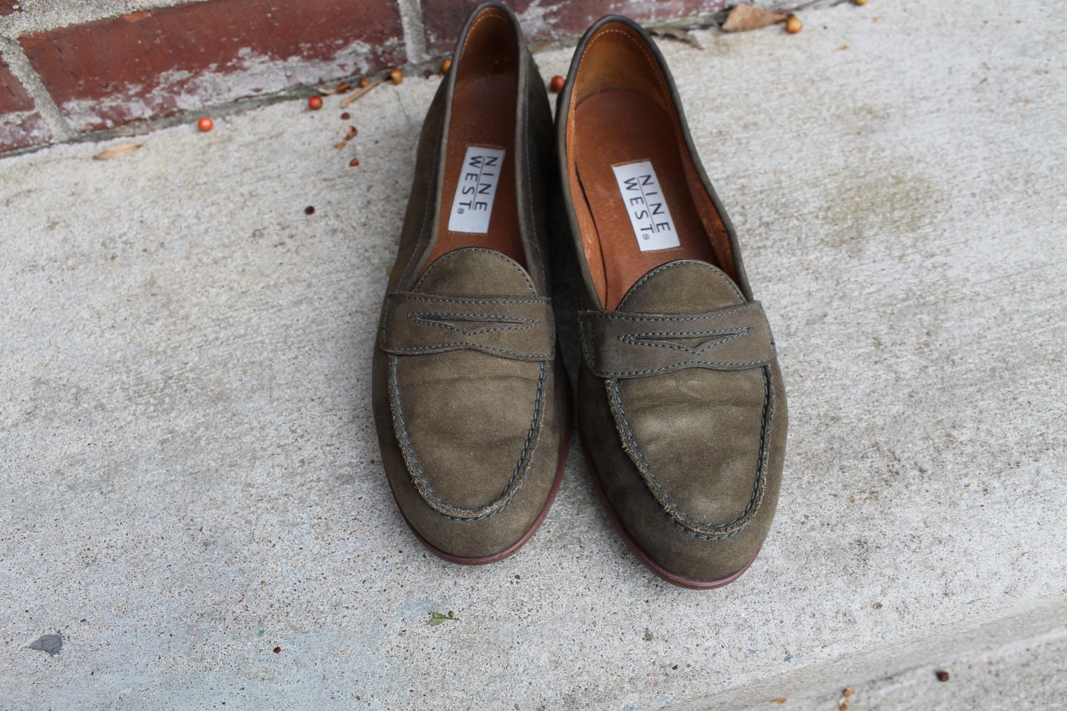 Penny Loafers military green olive green by GeorgiaBlueBoutique