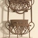 Vintage Metal Scrollwork 2 tier Plant stand/basket with handle, display piece