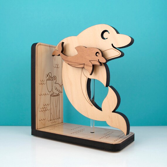 SALE CLEARANCE 50 OFF Dolphin Wooden Bookend Ocean Baby