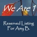 RESERVED LISTING for Amy B.