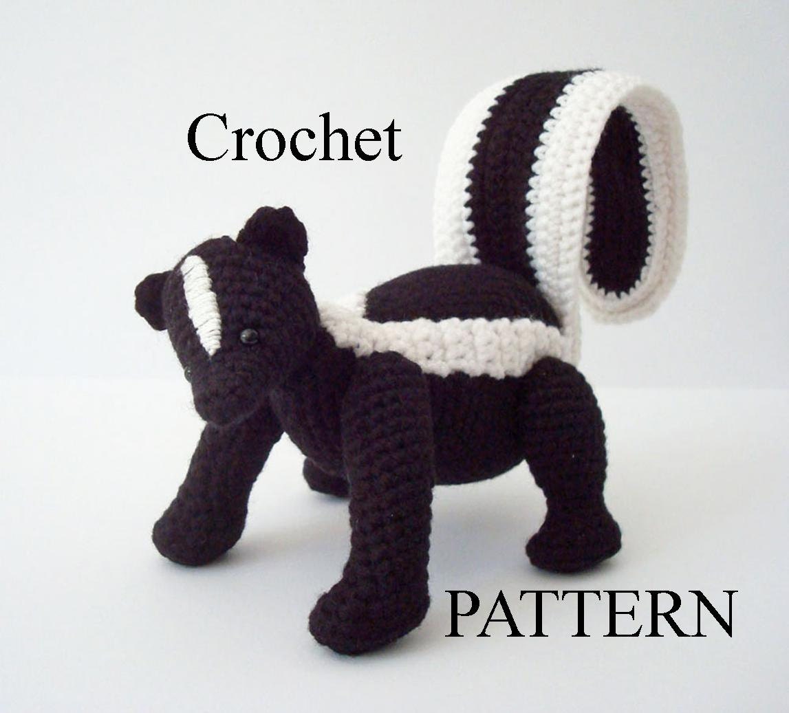 Striped Skunk Crochet Pattern Amigurumi Skunk Woodland Animal