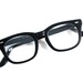 black plastic horn rimmed glasses. thick mad men style. mens/unisex. USS size 48-20.