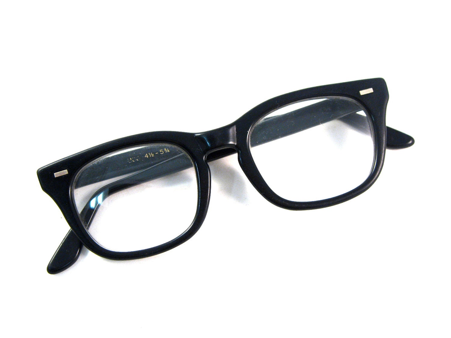 Black Plastic Horn Rimmed Glasses Thick Mad Men Style 