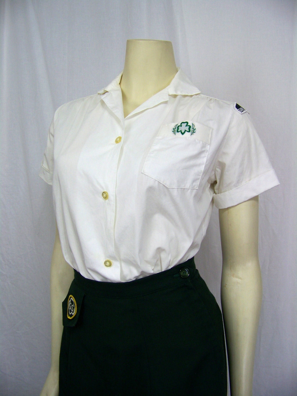 Vintage 1960s Cadet Girl Scout Uniform blouse and skirt