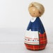SALE Vintage Wooden Doll Wood Woman Female Salvo Traditional