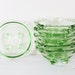 Vintage Green Glass Bowls Serving Salad Fruit Desert Uranium Depression Vaseline 6