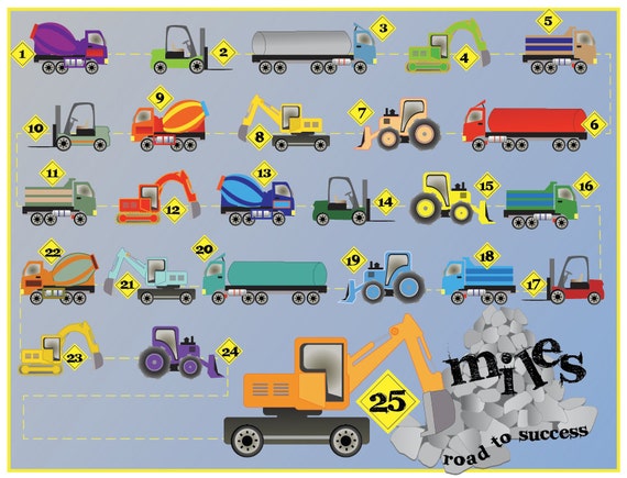 Printable Reward Chart for Kids Dig This: Trucks and Rocks