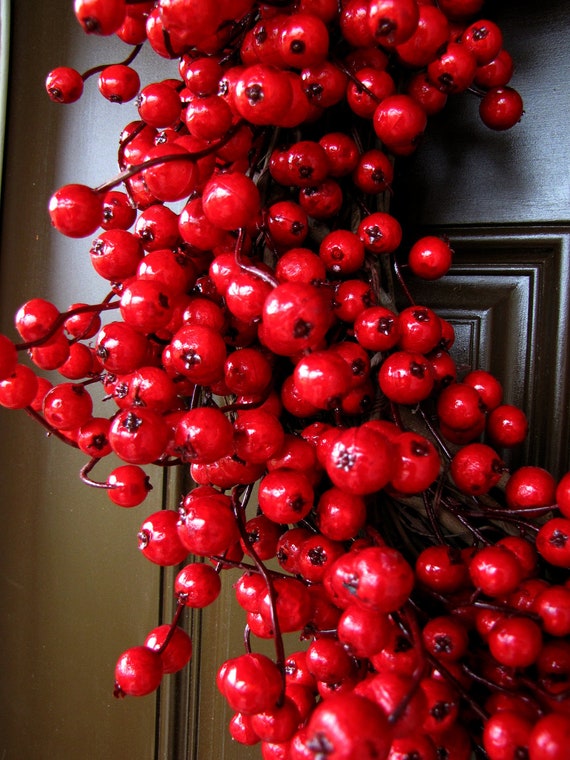 Red Cranberry Wreath Holiday Wreath Christmas Wreath Extra