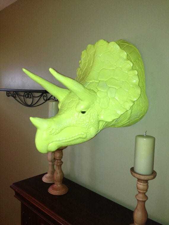 faux taxidermy dinosaur head