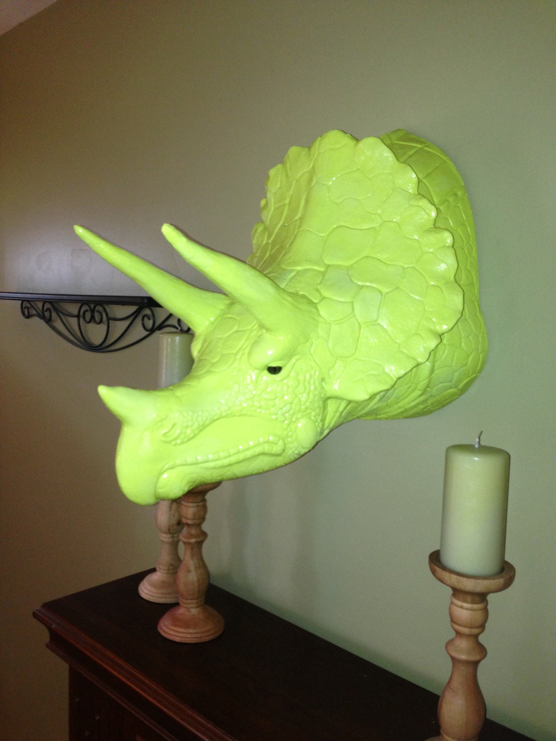 stuffed dinosaur head for wall