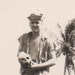 Vintage Photo Gruesome WWII Soldier Holding Human Skull 1940s War Atcocities Snapshot