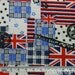 UK United Kingdom national flag - blue - half yard - cotton linen- 2 colors to choose