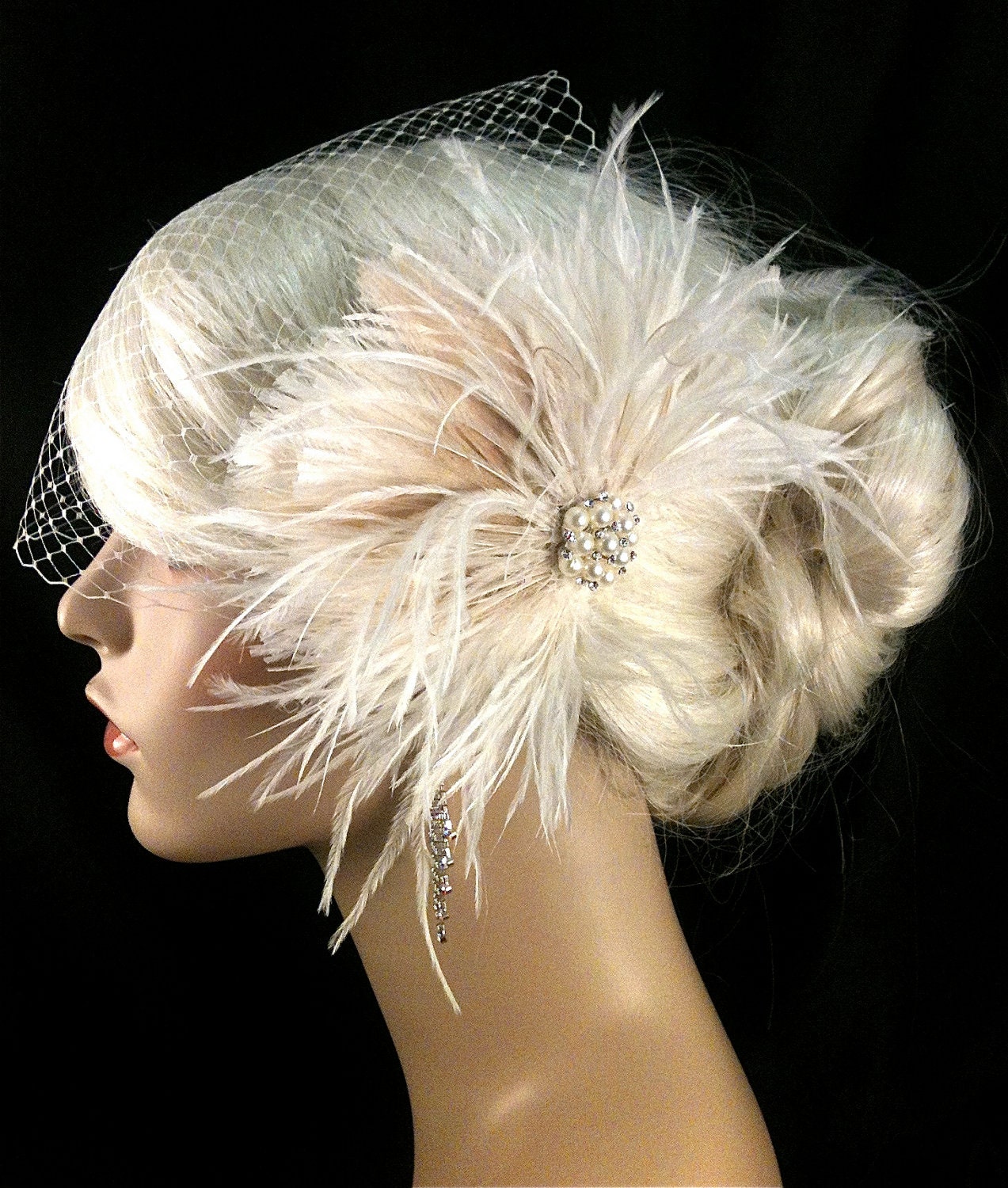 Wedding Hair Fascinator Wedding Headpiece Wedding by IceGreenEyes
