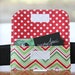 Camera Strap Business Card Pocket - Christmas Chevron - Ready to Ship