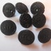8 Antique Victorian Black Glass Buttons