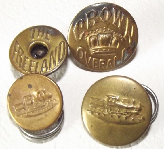 Antique metal overall buttons