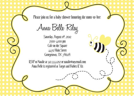 Bee Baby Shower Invitations Free 7