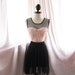 Victorian Black Dreamy Parisian Boudoir Rosettes Alice in Wonderland Marie Antoinette Jane Austen Snow White Nutcracker Sheer Dress