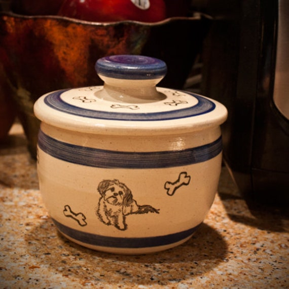 shih tzu cookie jar shih tzu laying treat jar in blue small shih tzu cookie jar shih tzu laying treat jar in blue small