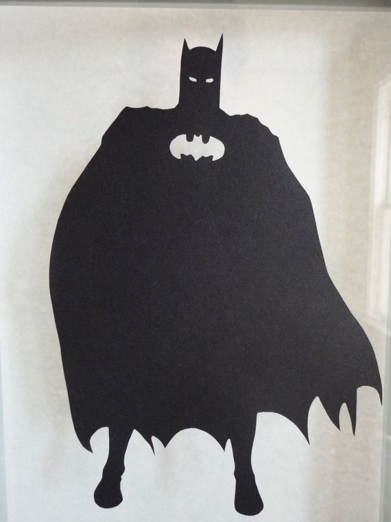Items similar to Batman Silhouette Papercut 7x5.5 BLACK on Etsy