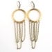Round Dangle Chain Earrings. Brass Circle Earrings