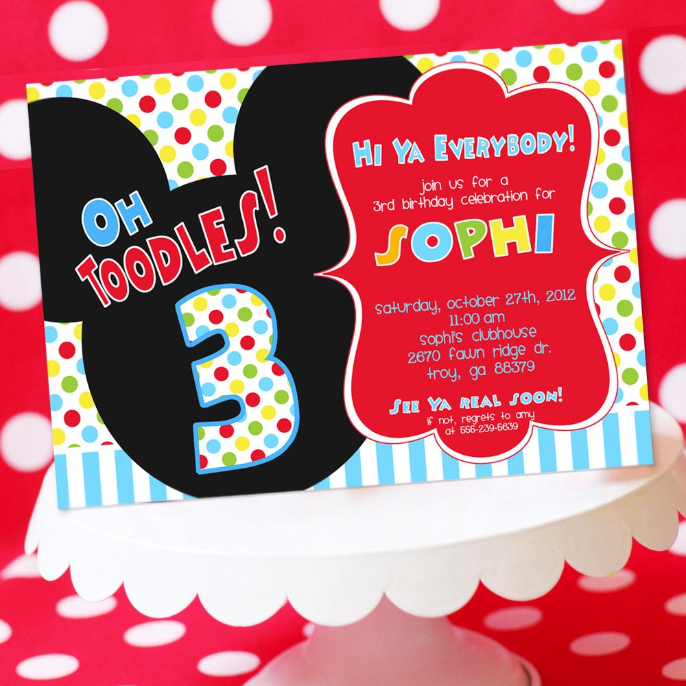 Mickey Mouse Birthday Invitation Mickey by AmandasPartiesToGo