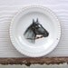 Vintage Horse Plate Bone China Beaded Edge