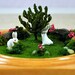 Bunnies in the Garden - Rabbits Miniature Garden, Desktop Garden, Mini Garden, 4 inch Garden