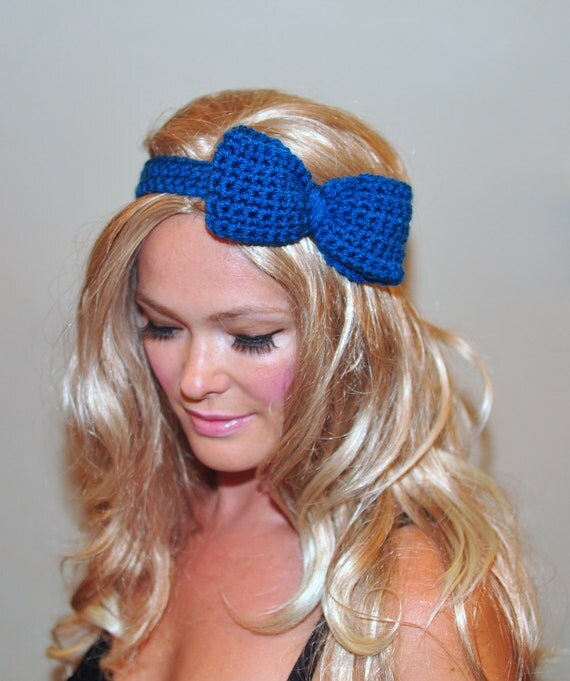 items similar to blue crochet headband with yellow items similar to bow headband blue headwrap choose color items similar to blue crochet headband with yellow items similar to bow headband blue headwrap choose color
