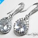Wedding Earrings Cubic Zirconia Sterling Silver Pear Shape Sparkle Bridal Jewelry FREE US Shipping