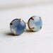 Grey Opal Earrings ... Glass Moonstone Smokey Blue Cloud