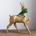 Vintage Plastic Deer - Gold Confetti Glitter Christmas Reindeer