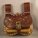 Steampunk leather belt pouch - ocher -