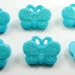 Turquoise Butterfly Buttons Set of Six