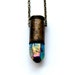 ZOSMA rainbow titanium aura quartz crystal bullet necklace