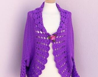 Lilac Violet Purple Amethyst Cardigan Vest Gift For Her valentines day